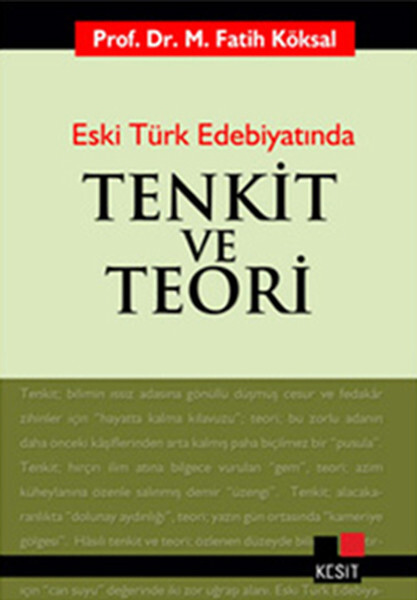 Eski Türk Edebiyatında Tenkit ve Teori