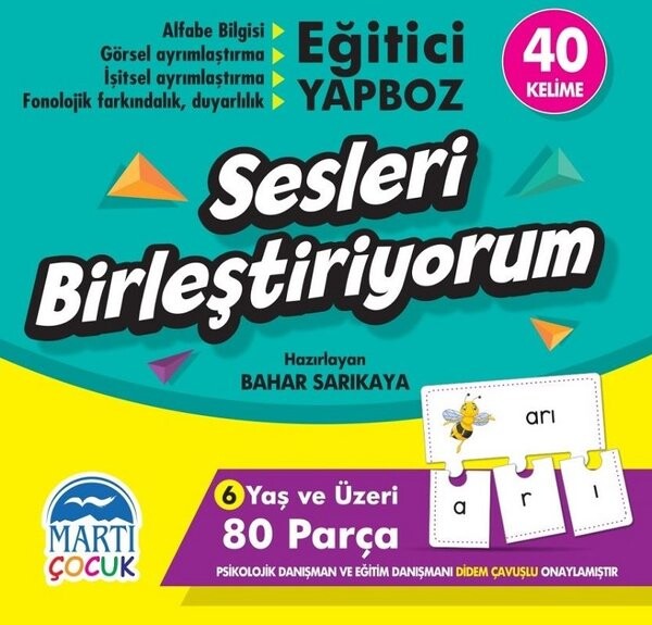 Sesleri Birleştiriyorum - Eğitici Yapboz - 40 Kelime