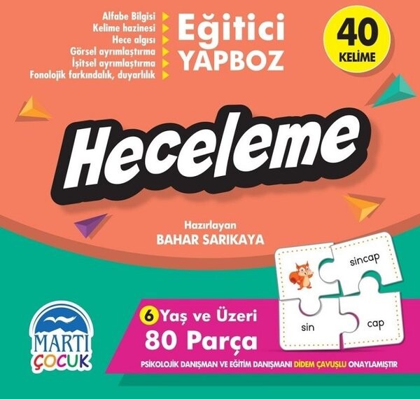 Heceleme - Eğitici Yapboz - 40 Kelime