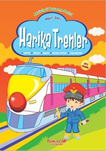 Harika Trenler Mavi Seri-Aktiviteli Boyama Serisi