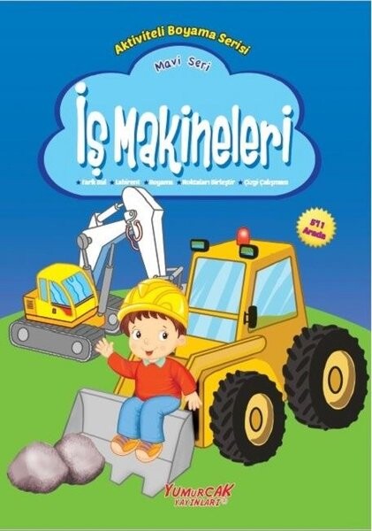 İş Makineleri Mavi Seri-Aktiviteli Boyama Serisi